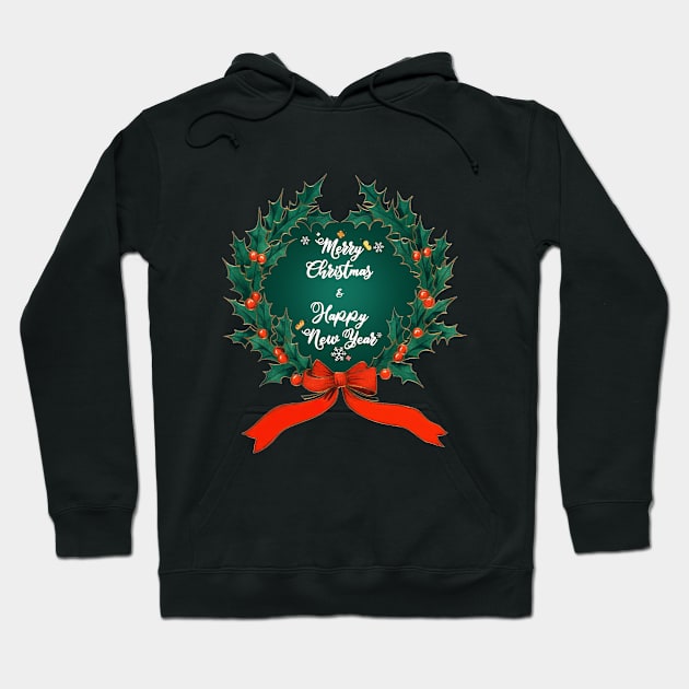 Merry Christmas and Happy New Year Hoodie by MaxixArt